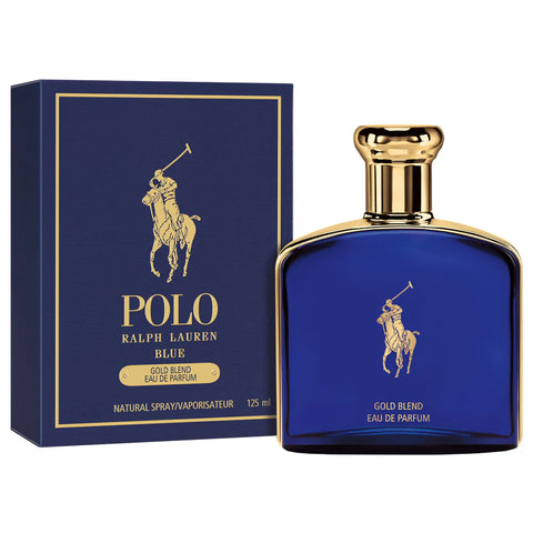 Polo bleu mélange d'or